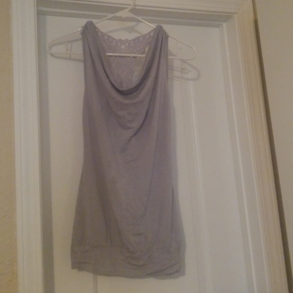 Small BluHeaven soft blue Sleeveless Lace Back Top